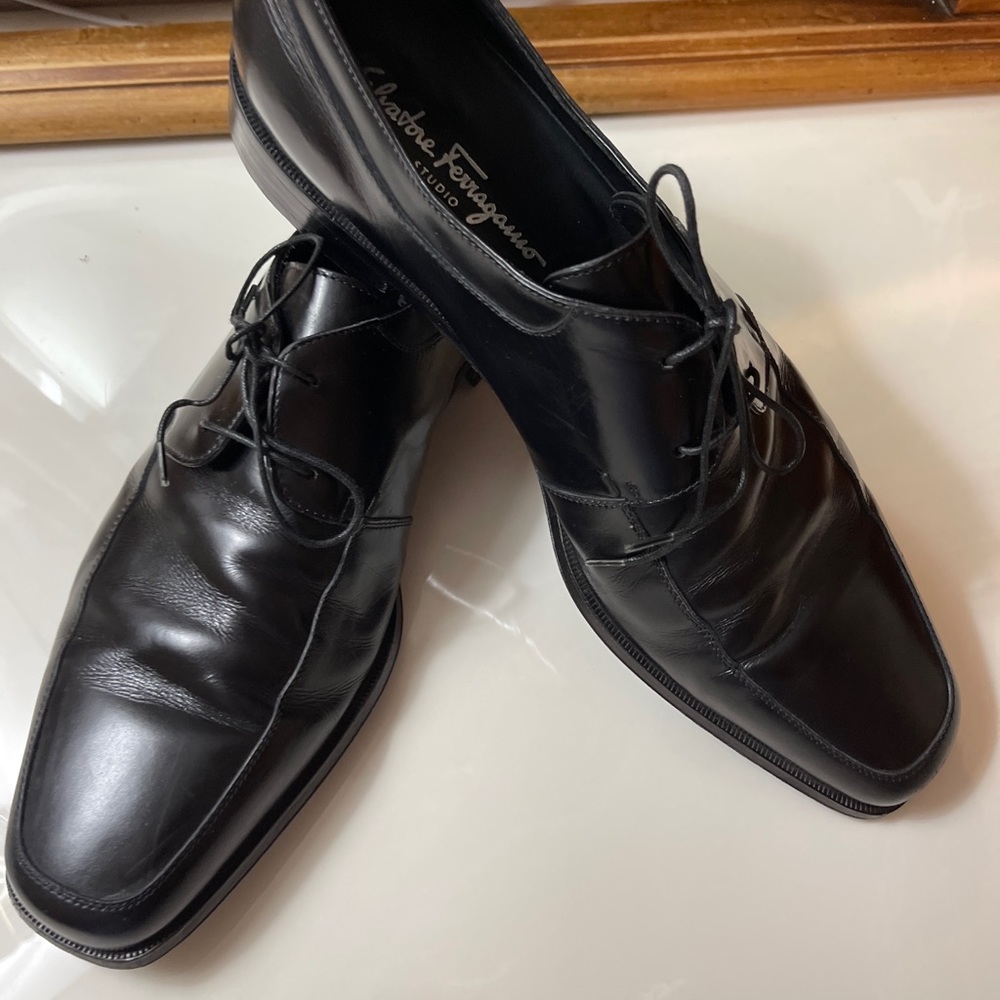 Salvatore Ferragamo studio shoes size 12 black.